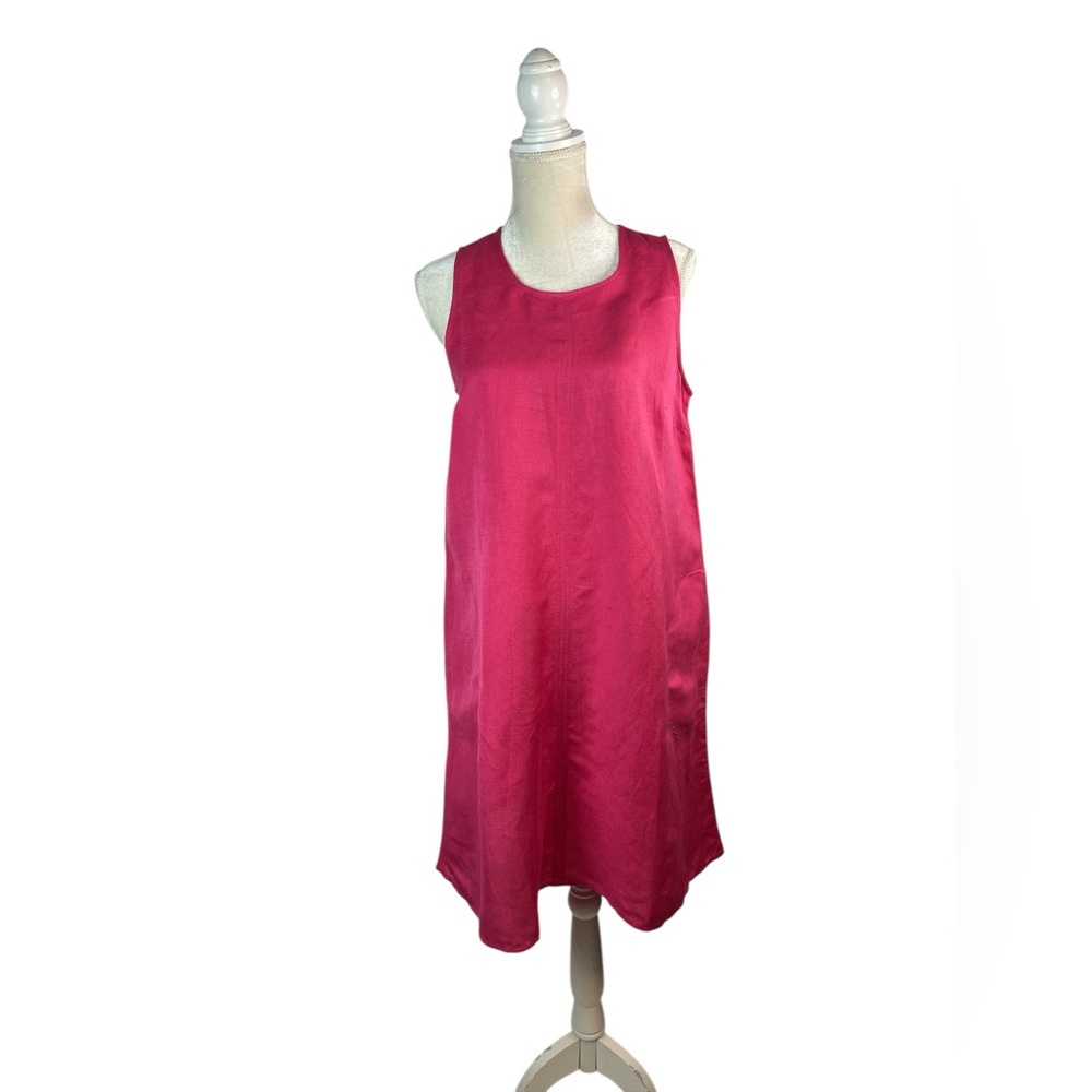 J. Jill Sleeveless Pink Linen Blend Shift Dress - Size Small oversized Flowy